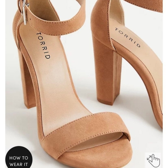 light brown tapered  4 in heels size 6.5 ww torrid - Picture 1 of 5